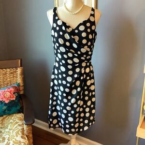 John Roberts Sleeveless Polka Dot Dress